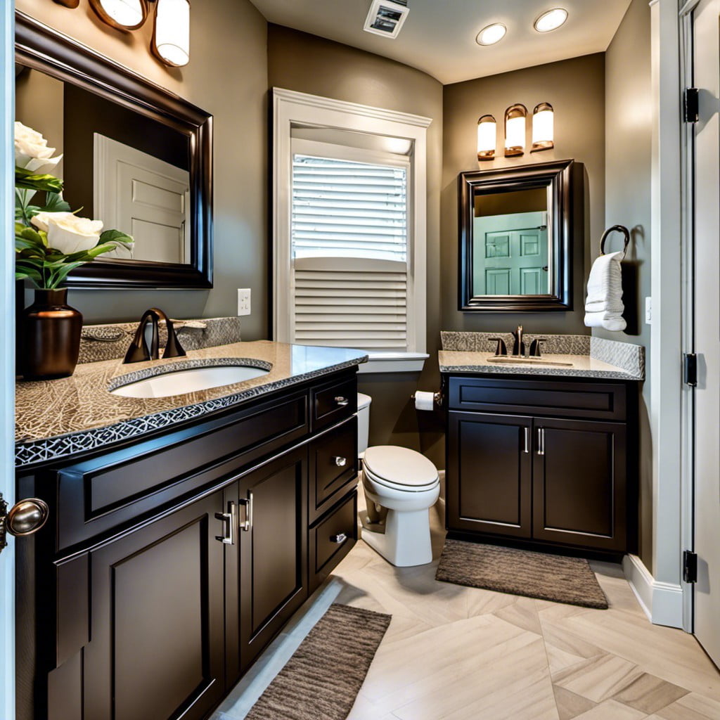 ample mirror and countertop space