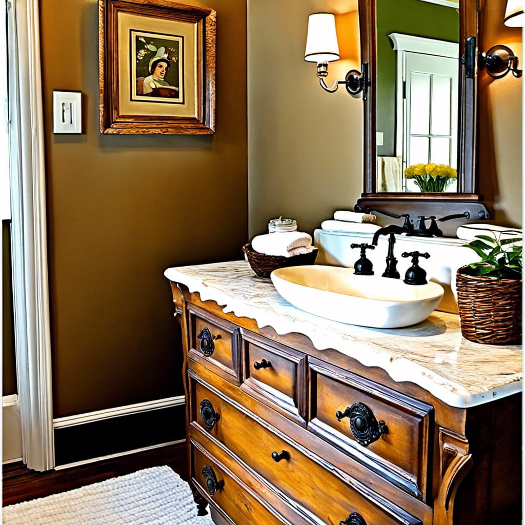 antique dresser turned vanity