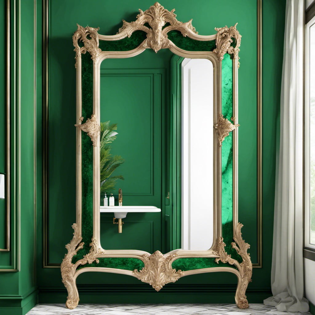 antique green mirror frame