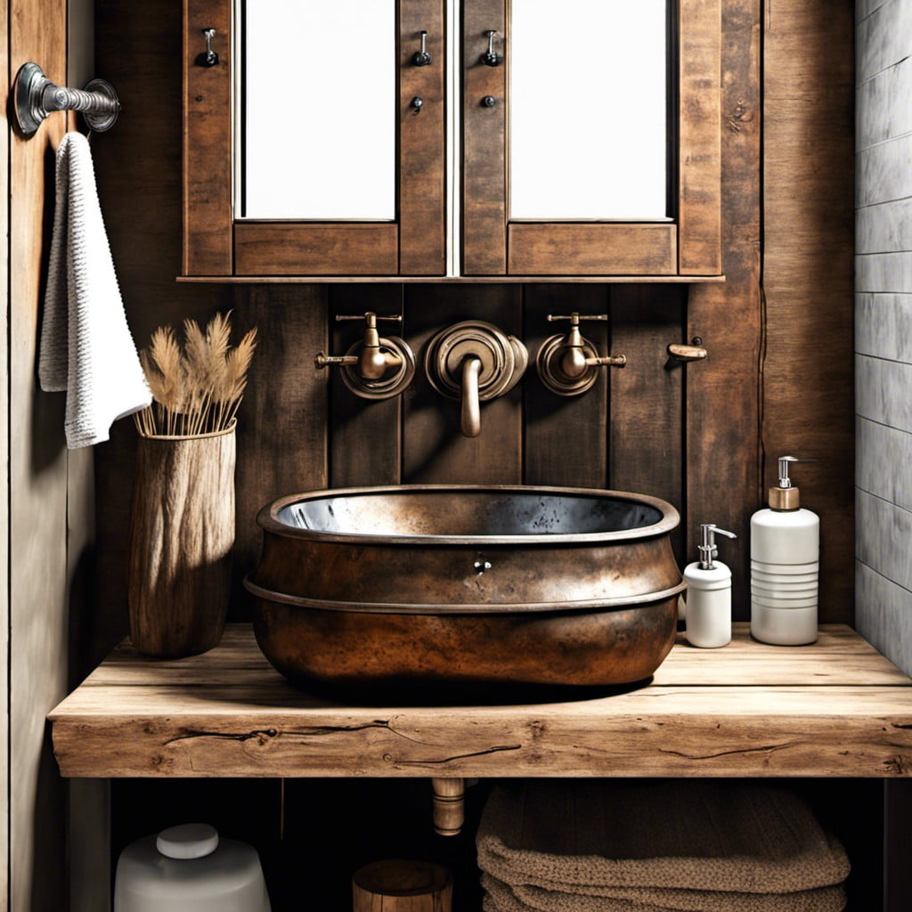 antique metal wash bin sink