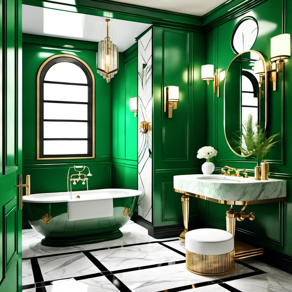art deco theme with green