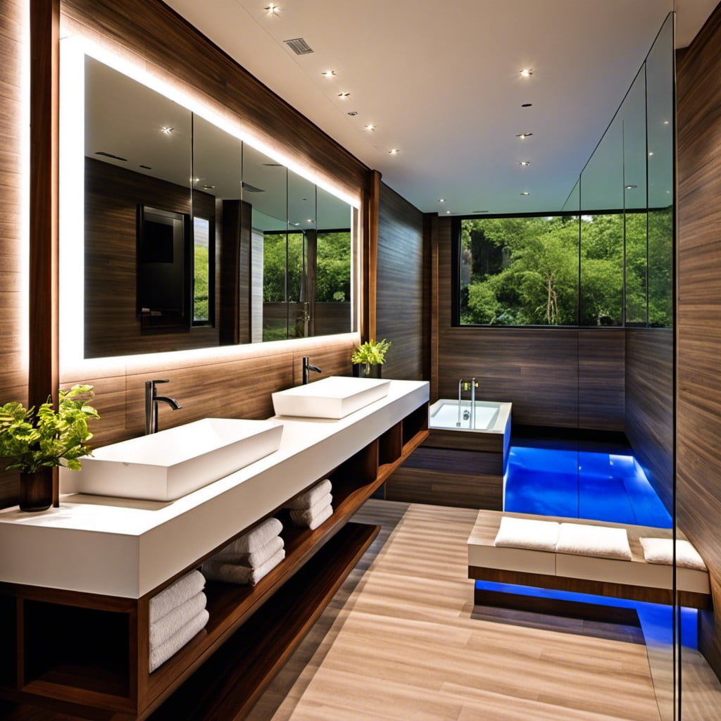 bathroom mirrors with led lighting