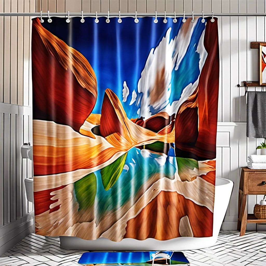 bold abstract art curtain