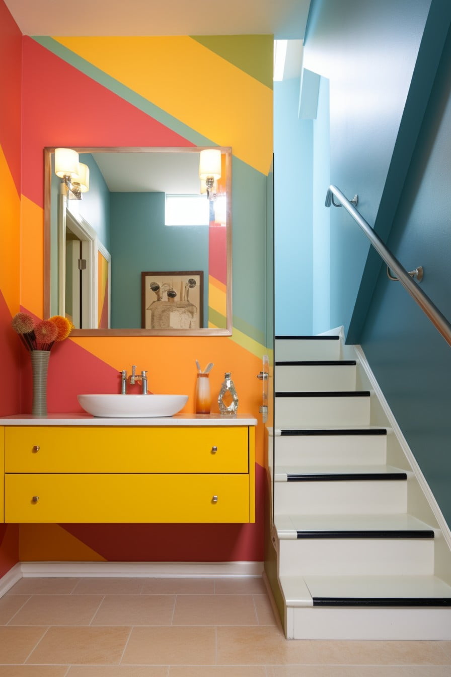 brightly colored accent wall