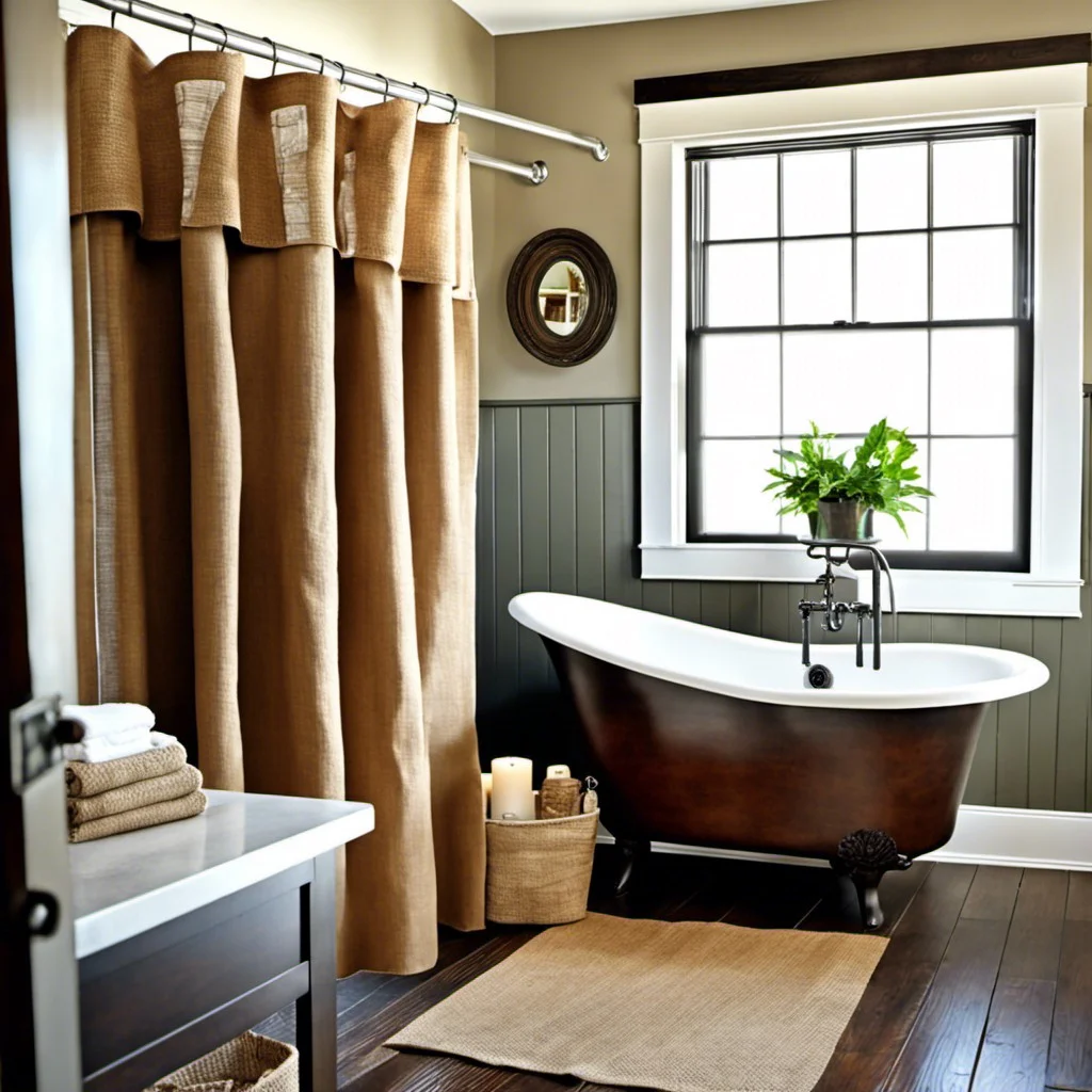 burlap shower curtains