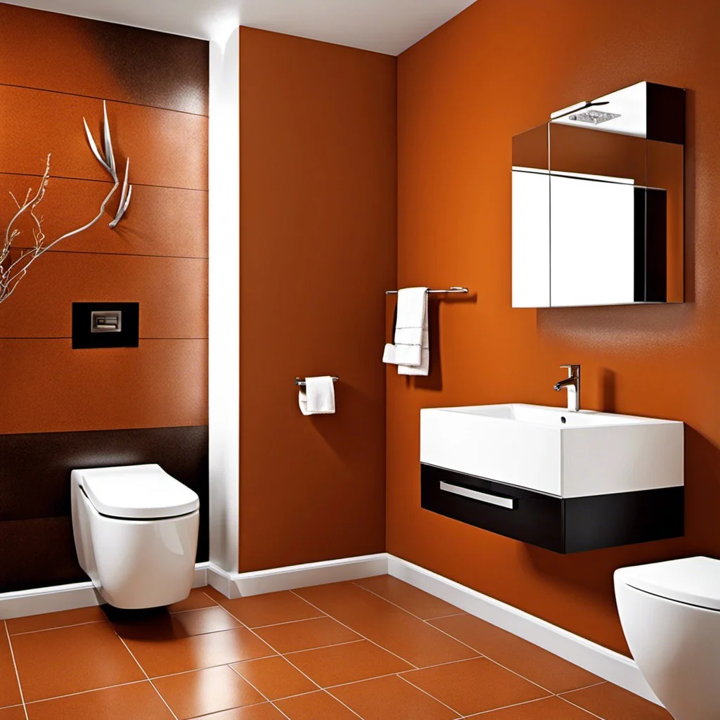 burnt orange feature wall