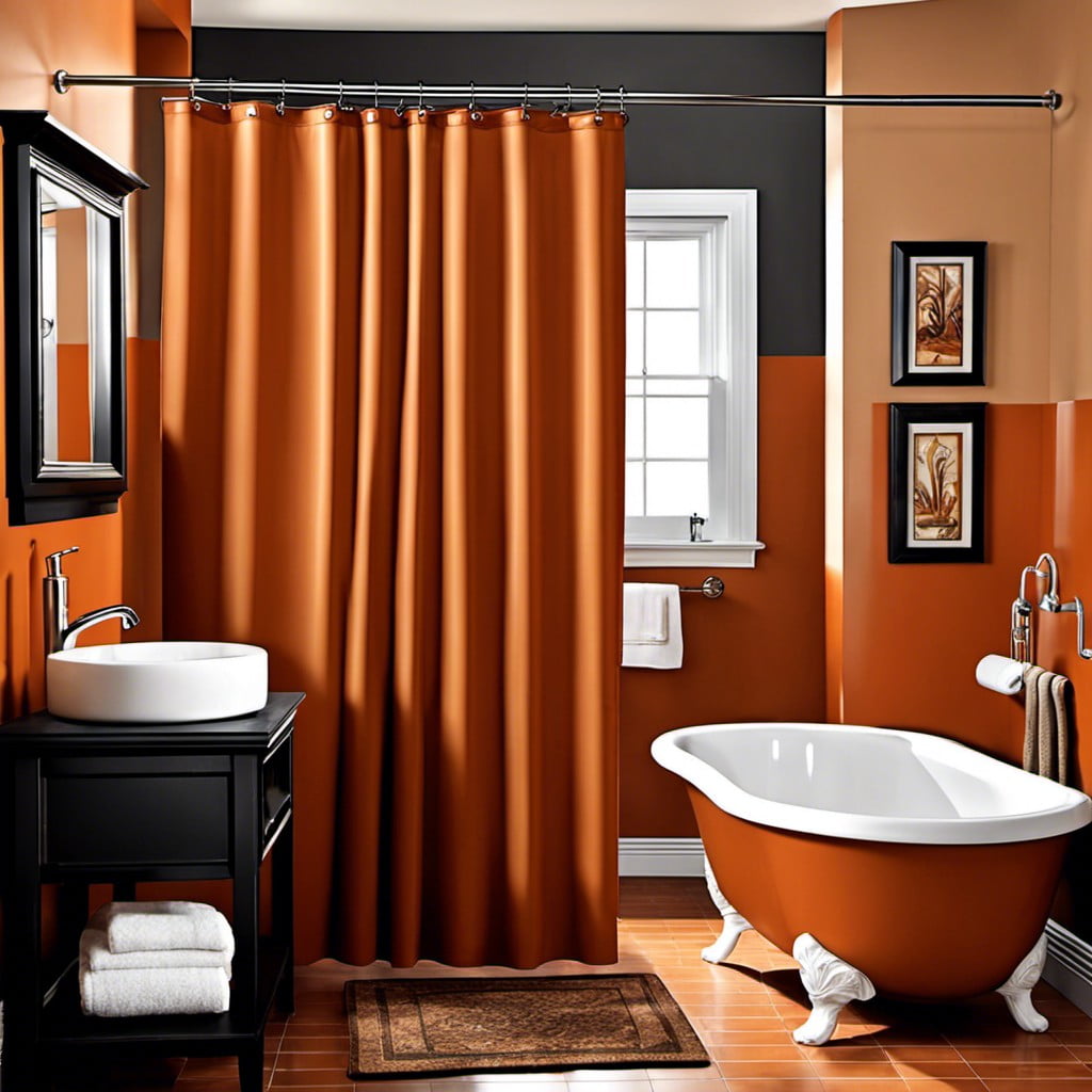 burnt orange shower curtains