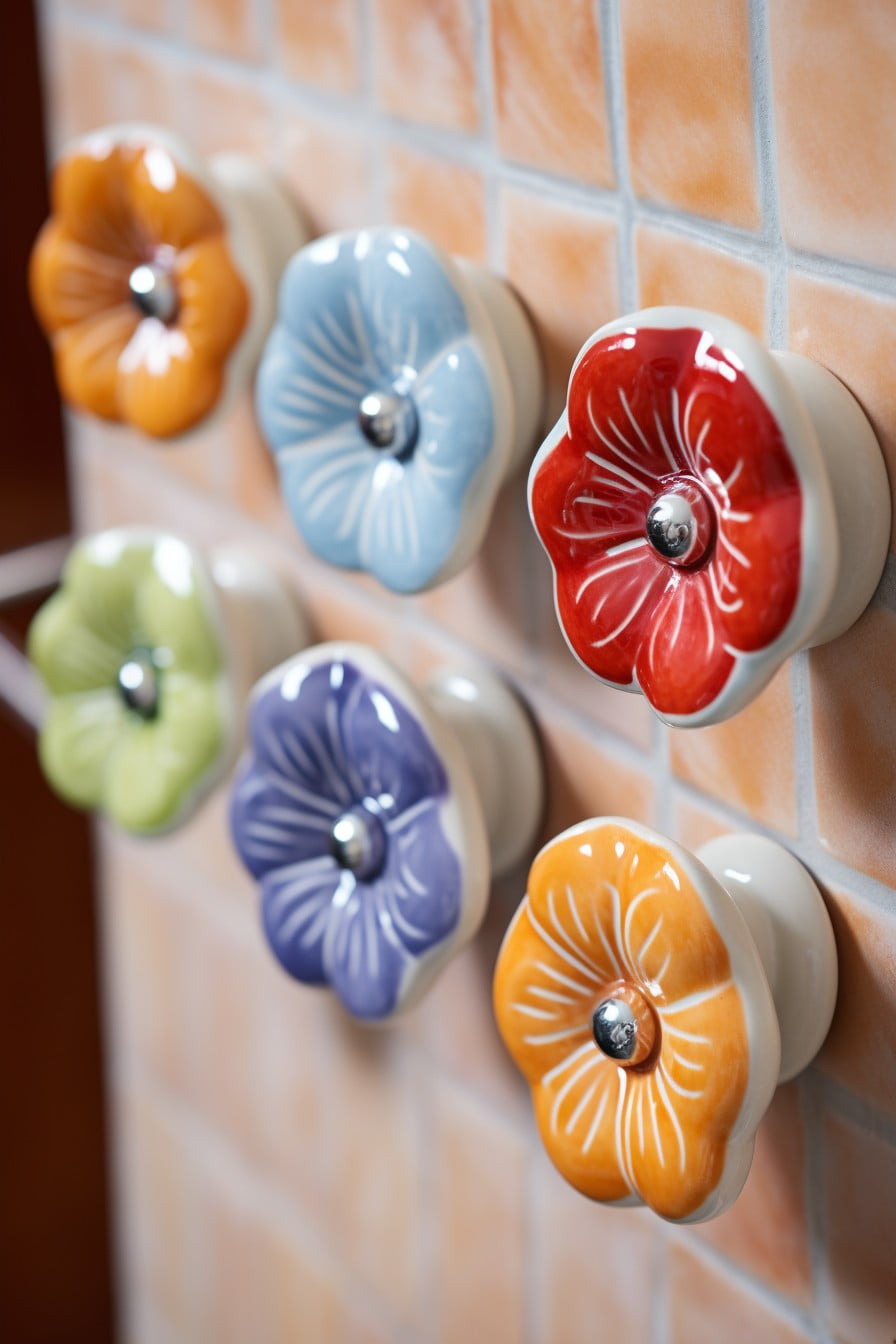 ceramic flower sink knobs