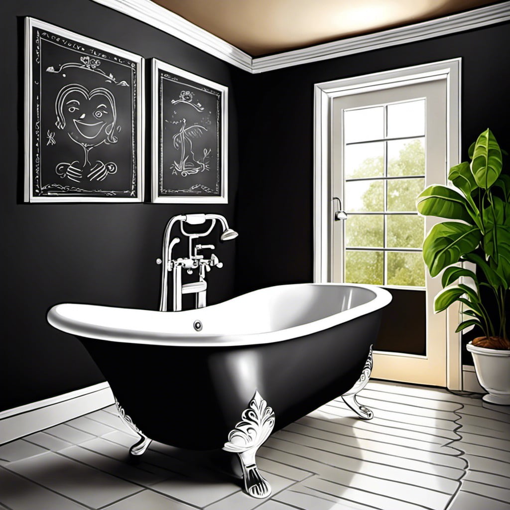 chalkboard bathtub exterior for an artistic touch