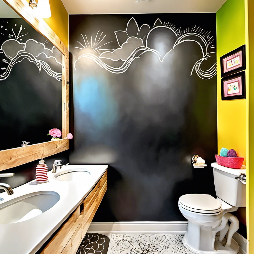 chalkboard paint for kids bathroom walls for endless fun