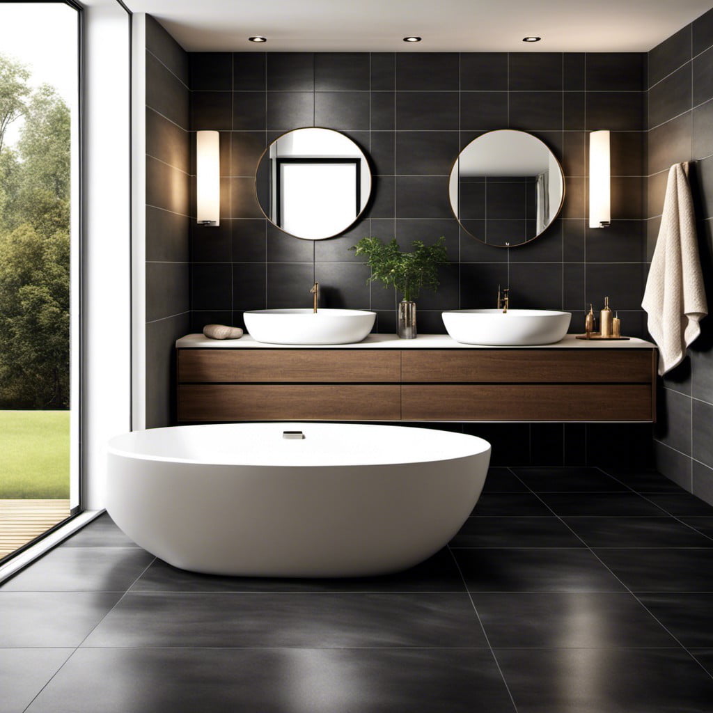 charcoal porcelain floor tiles