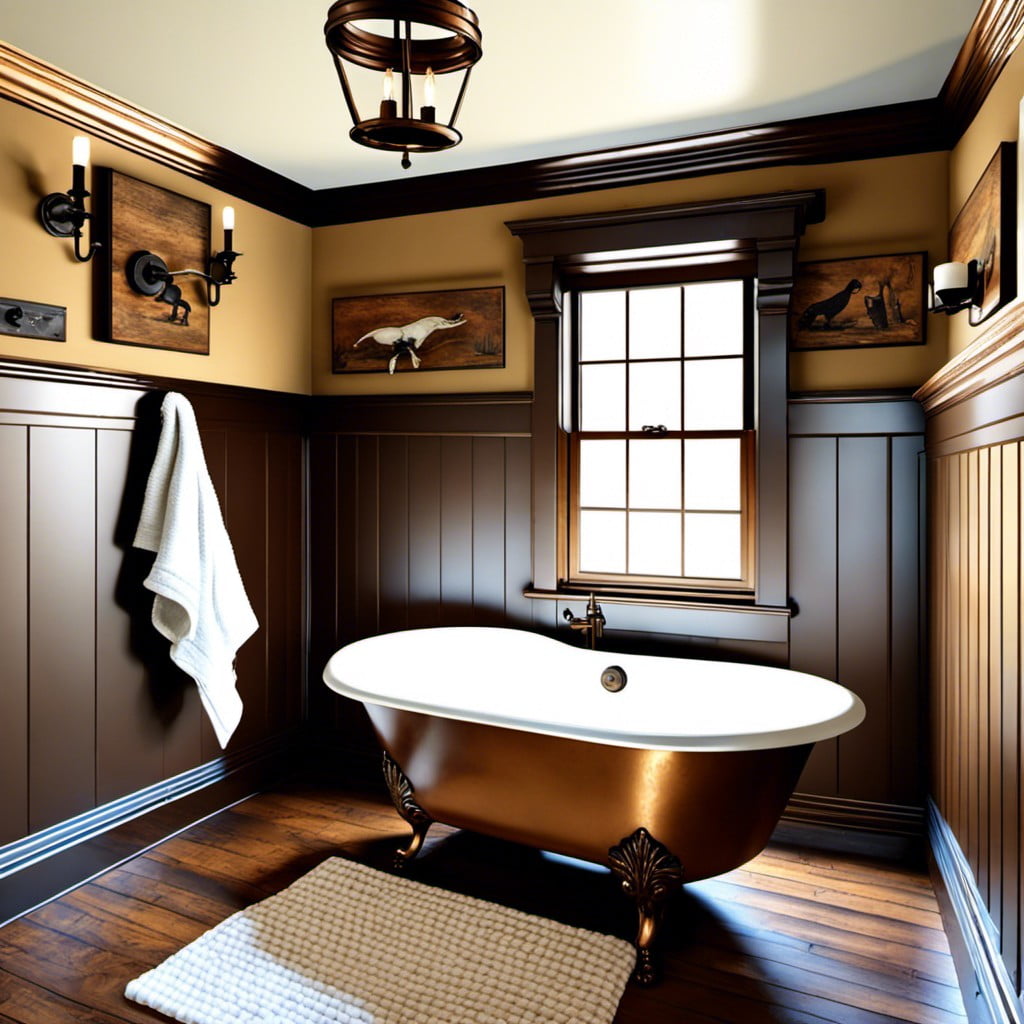 clawfoot tub with bronze hardware