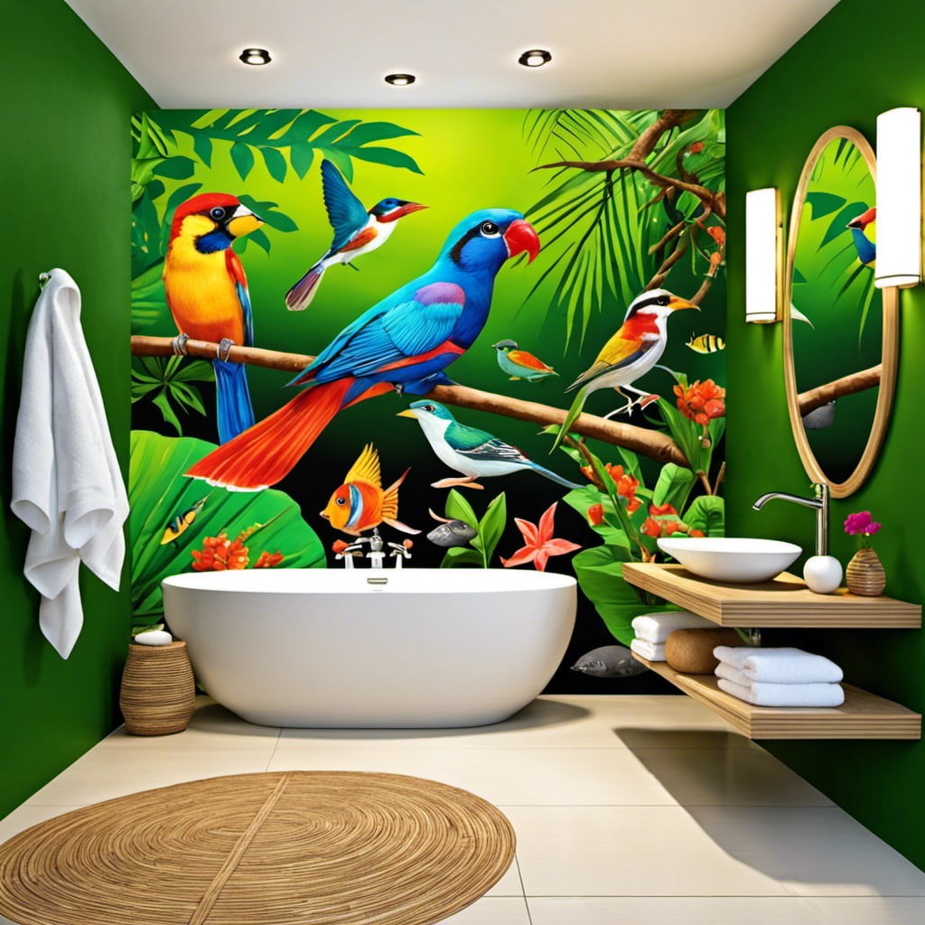 colorful bird or fish wall art