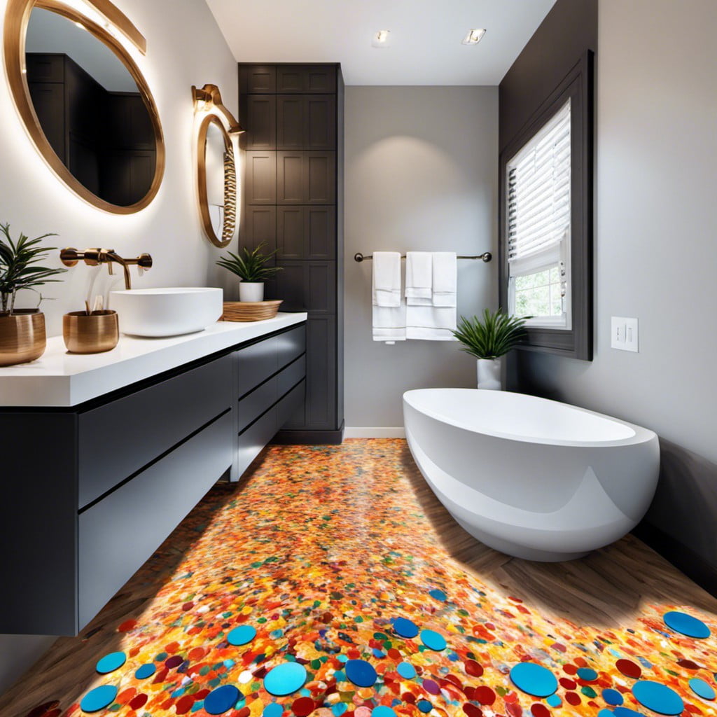 colorful epoxy resin confetti floor