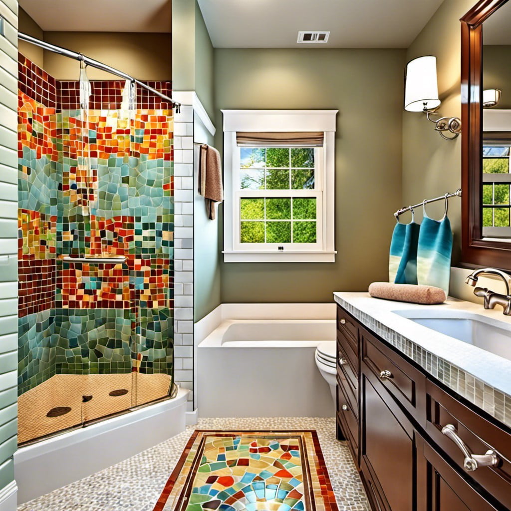colorful mosaic tile curtain