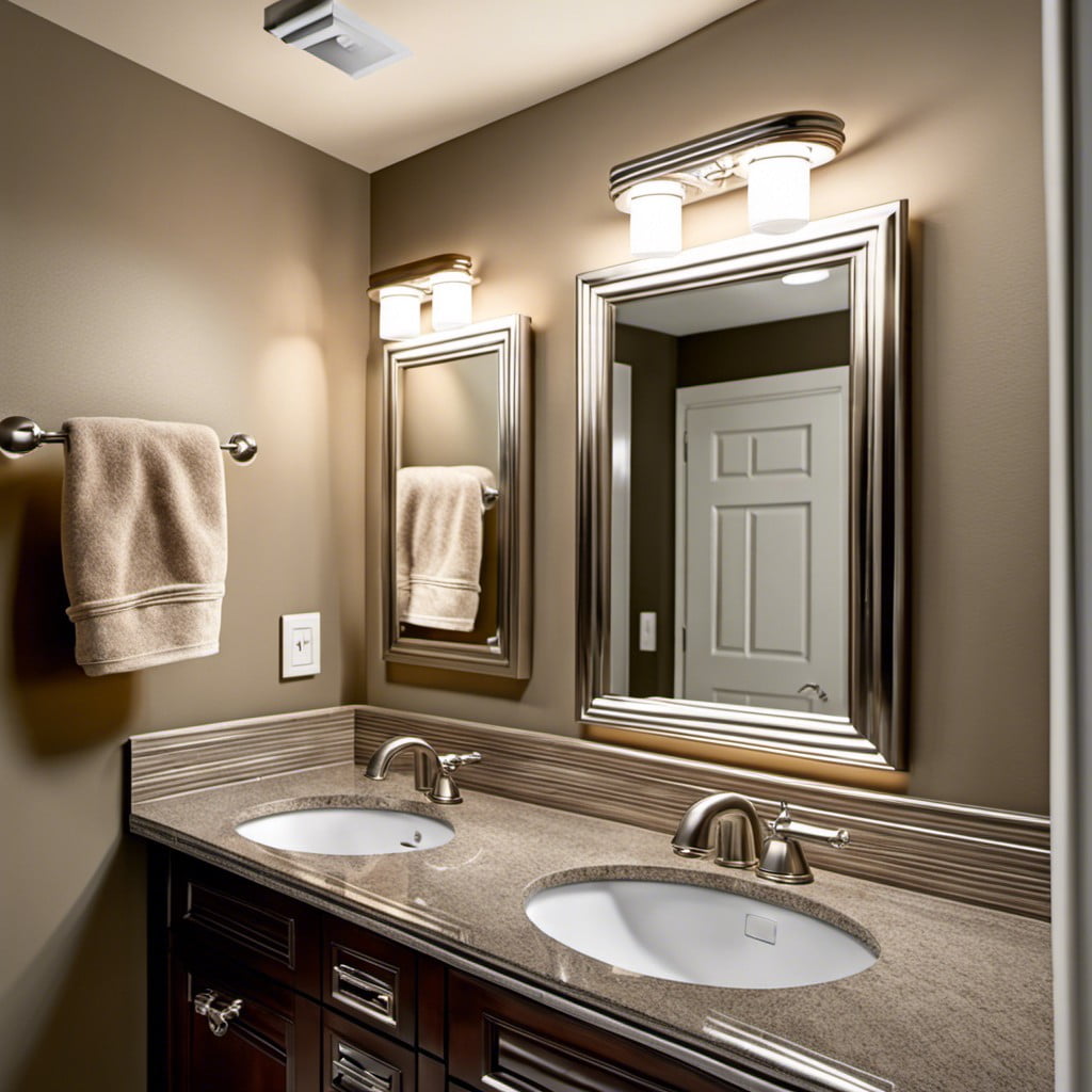 compact brushed nickel spotlights for small bathrooms