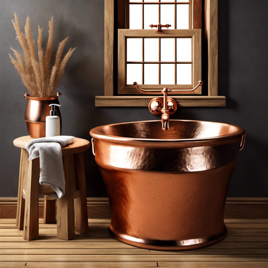 copper bucket sink