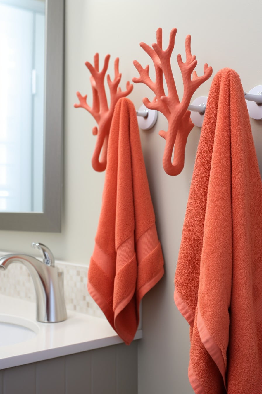 coral shaped towel hooks