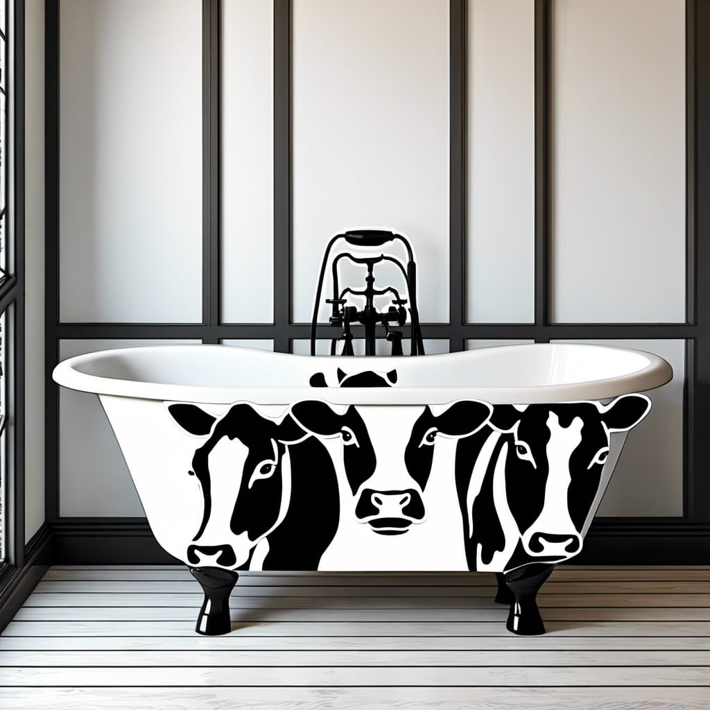 cow print bathtub