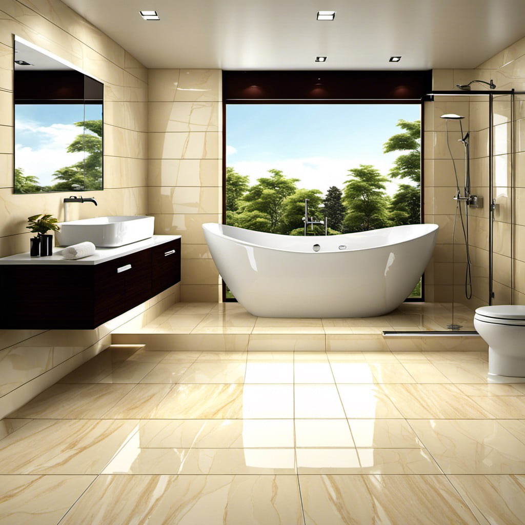 cream polished porcelain tiles