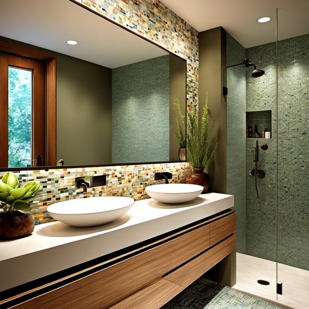 create a feature wall with mosaic tiles