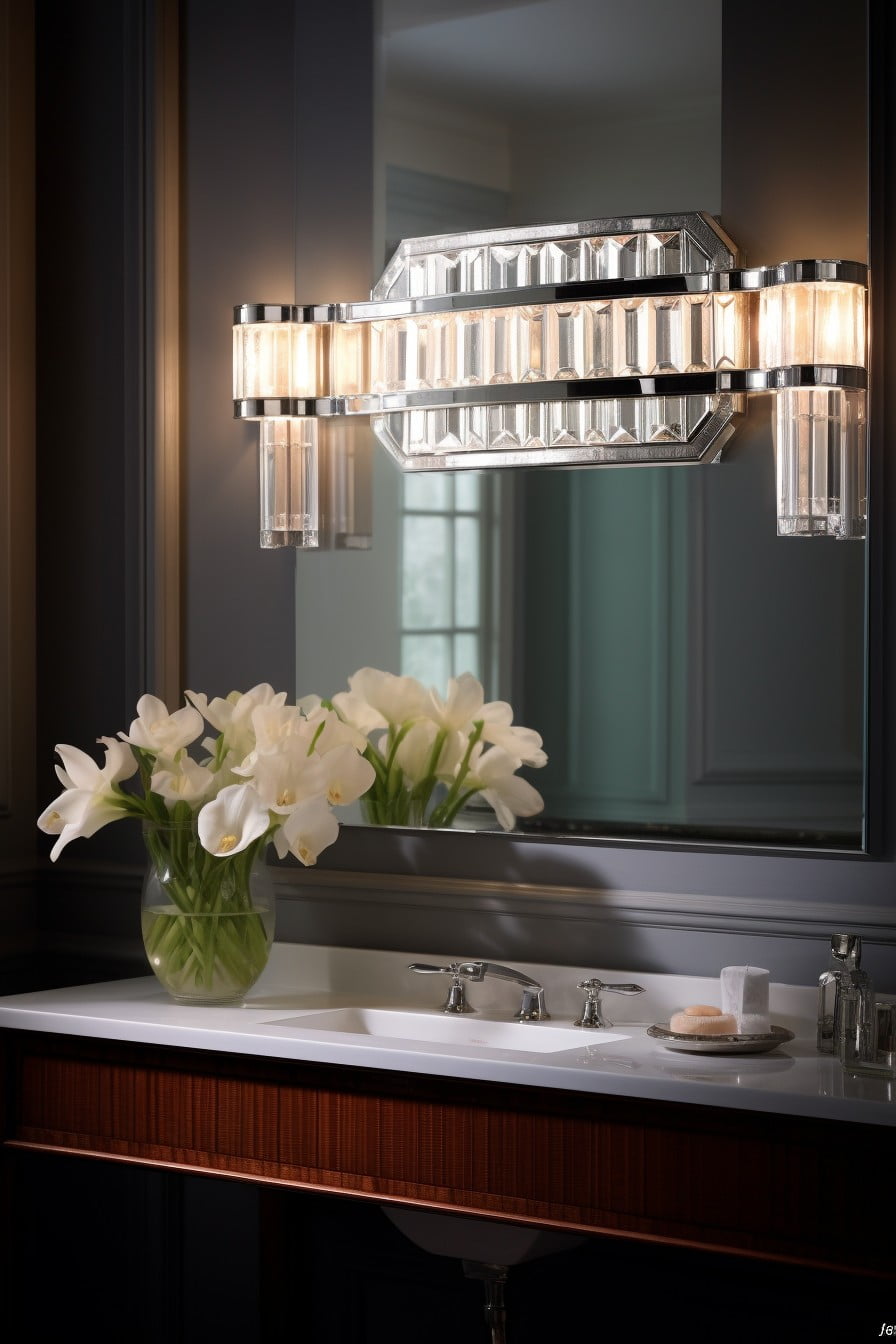 crystal and chrome sconces