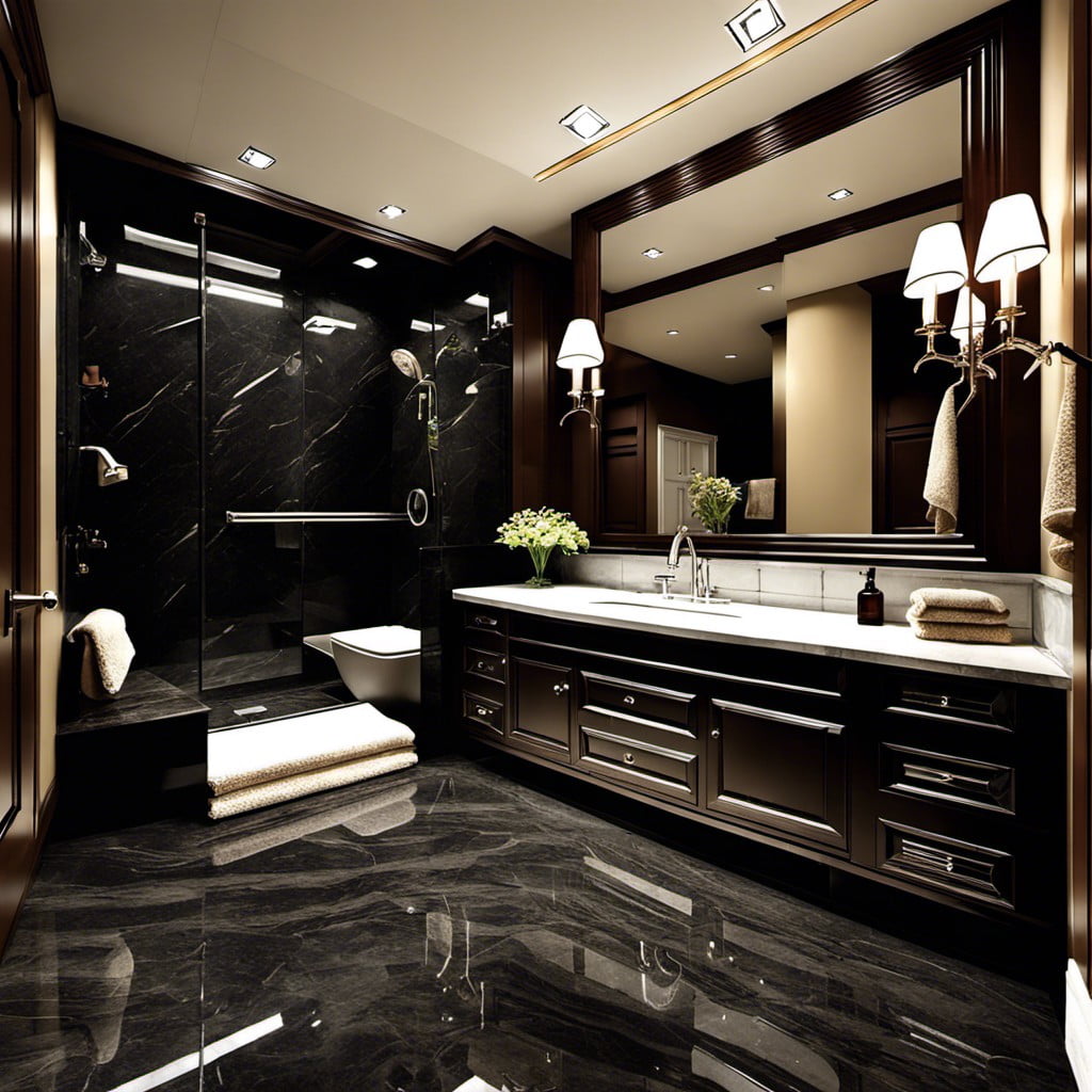 dark granite bathroom flooring