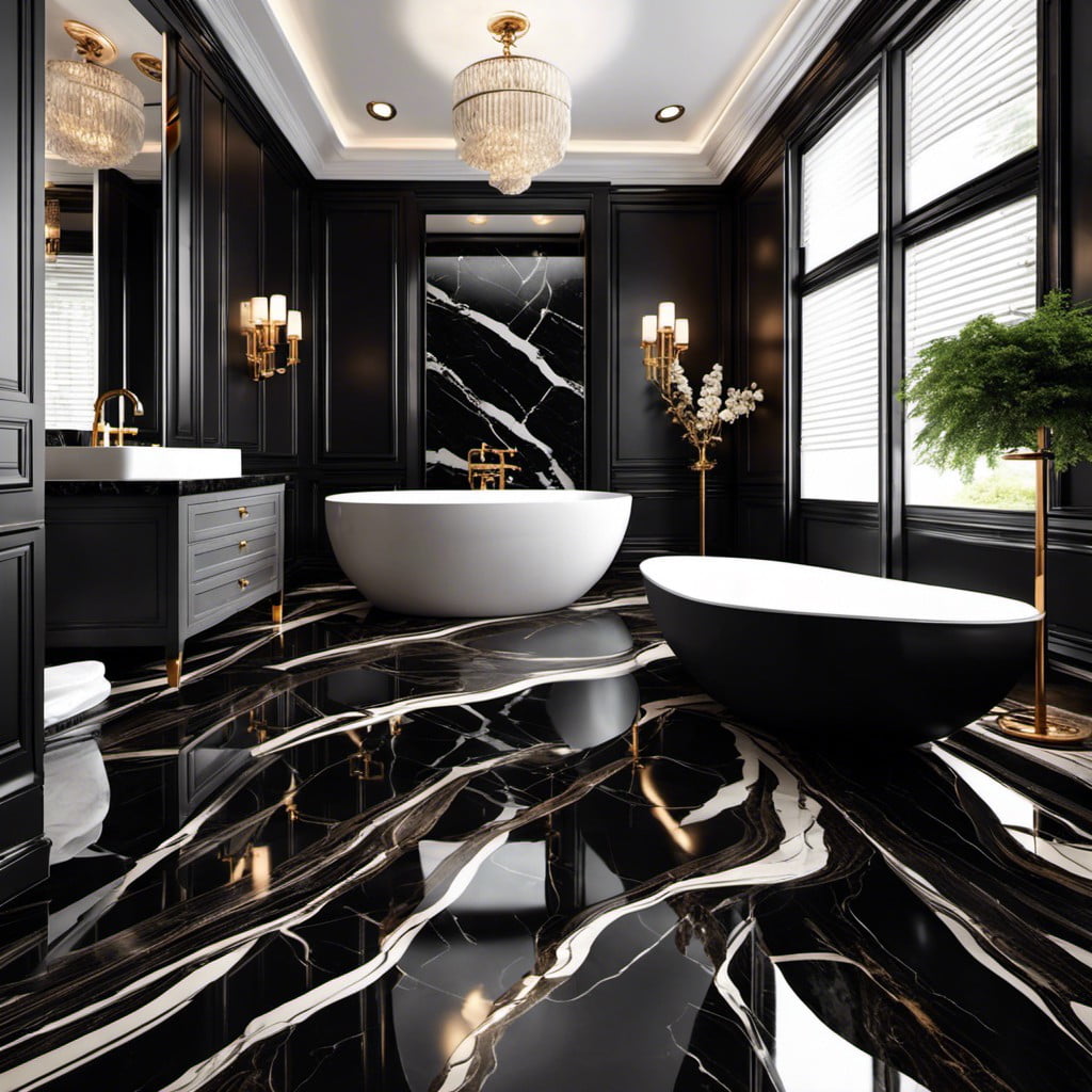 dark marble floor for a unique touch