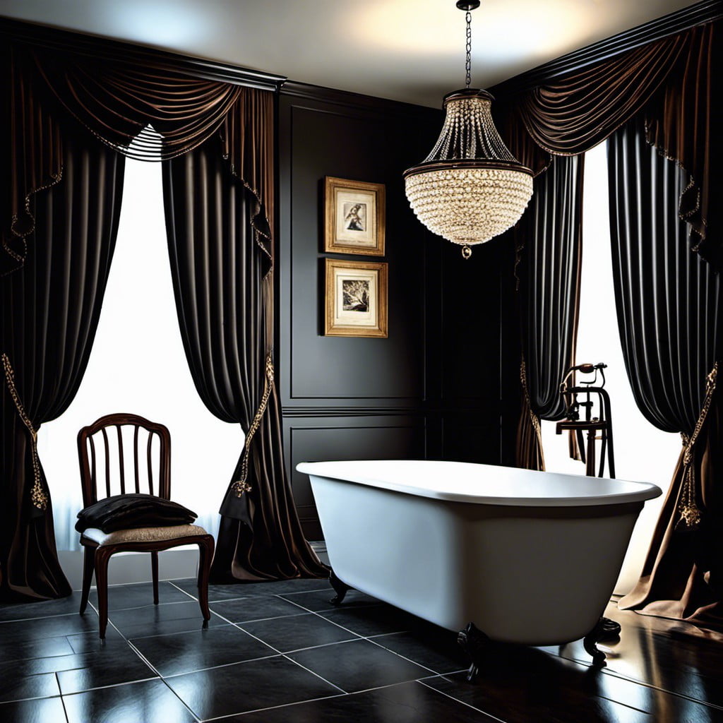 dramatic dark hued drapes