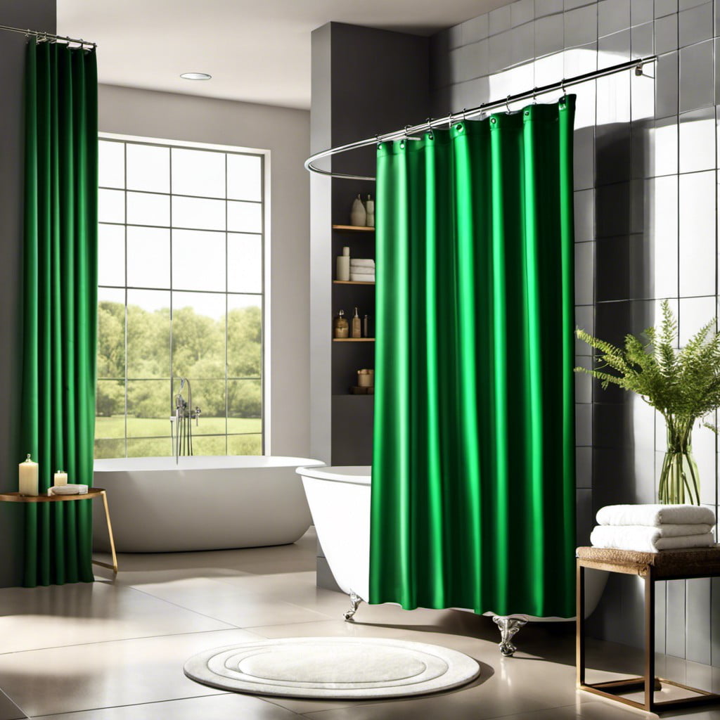 emerald green shower curtains