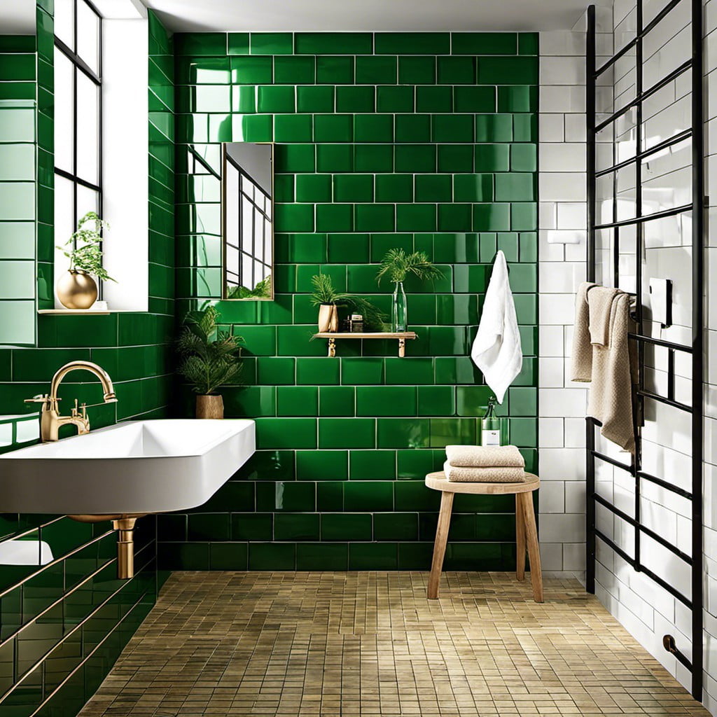 emerald green subway tiles