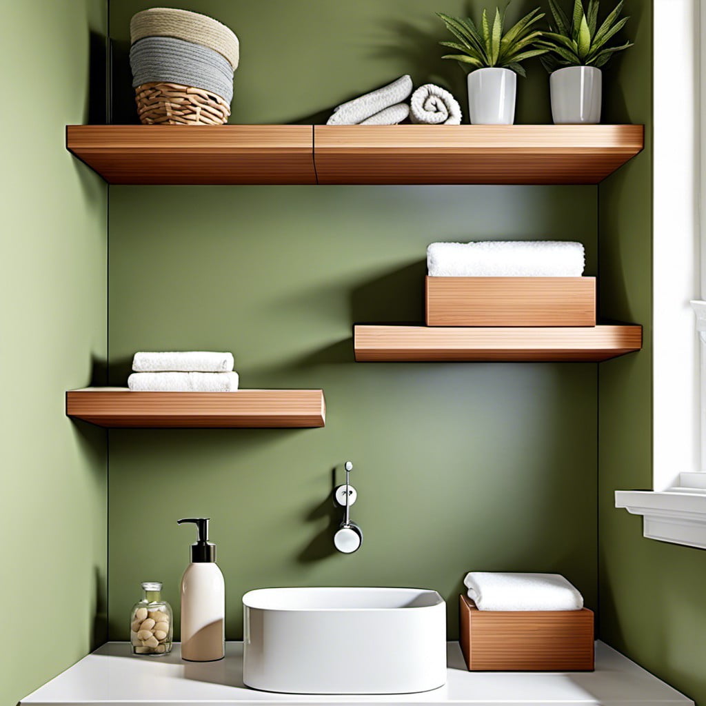 employ floating shelves for extra storage