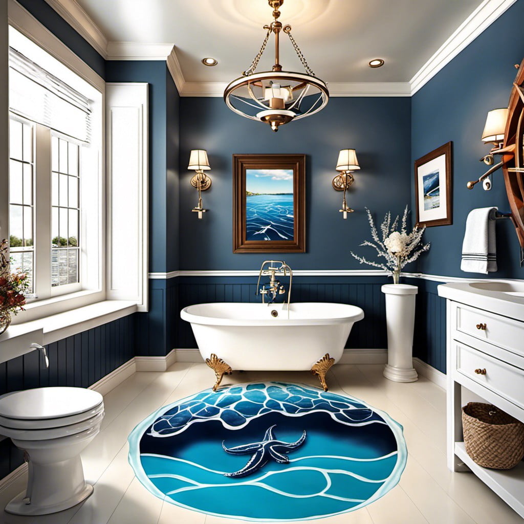 epoxy floor with nautical themes