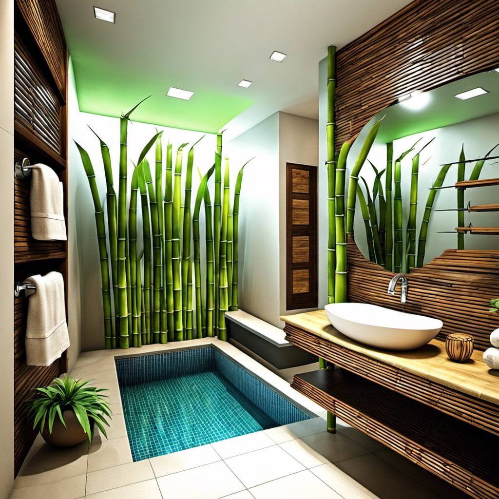 exotic bathroom with bamboo accents