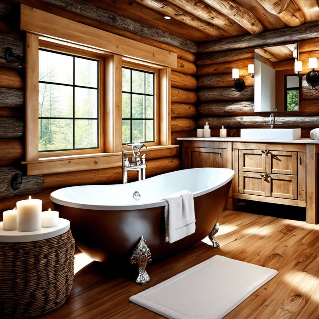 exposed log walls