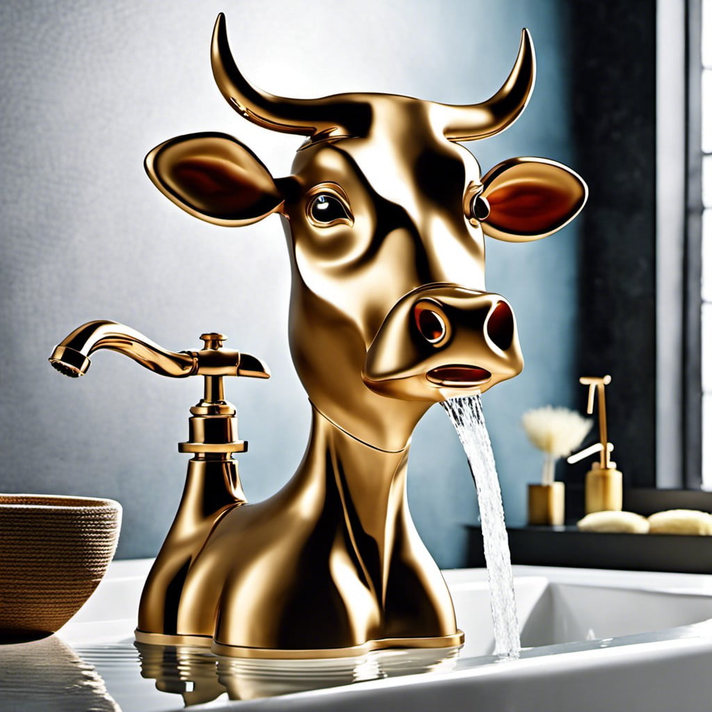 faucet shaped like a cow