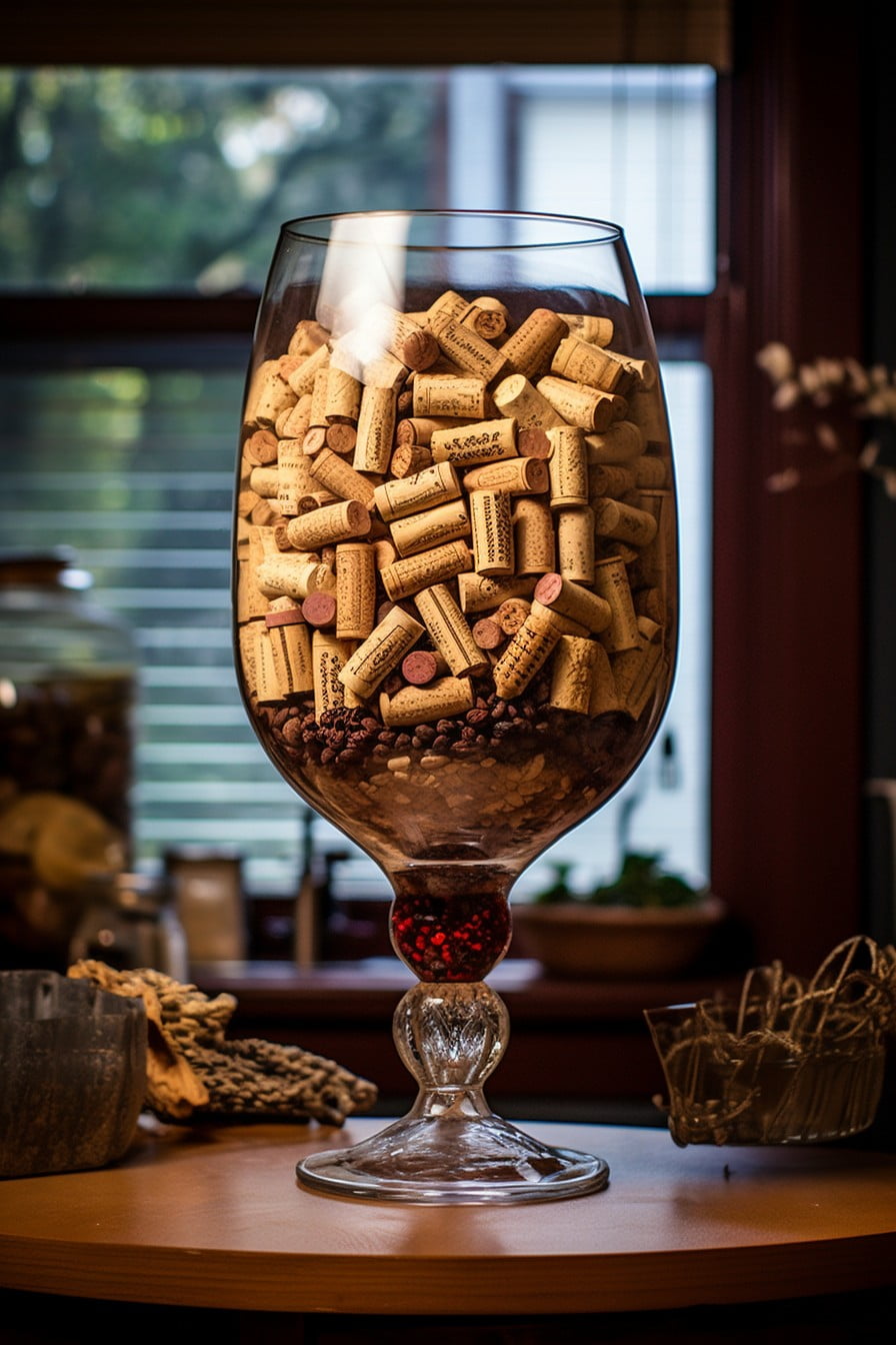 filling with corks