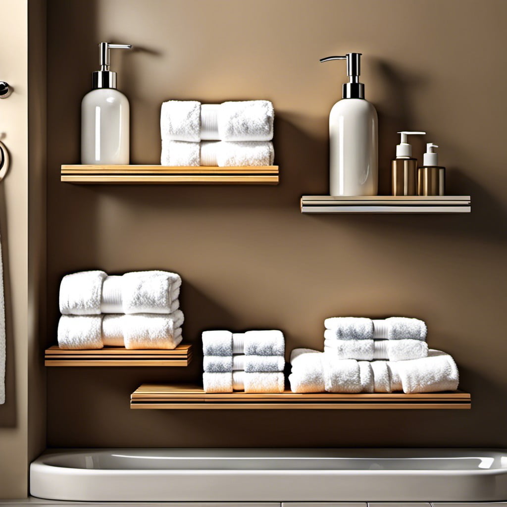 floating shelves for towels