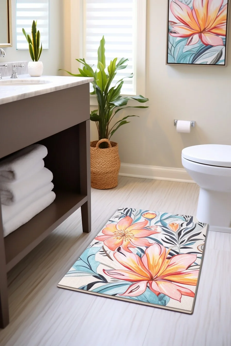 floral bath mats