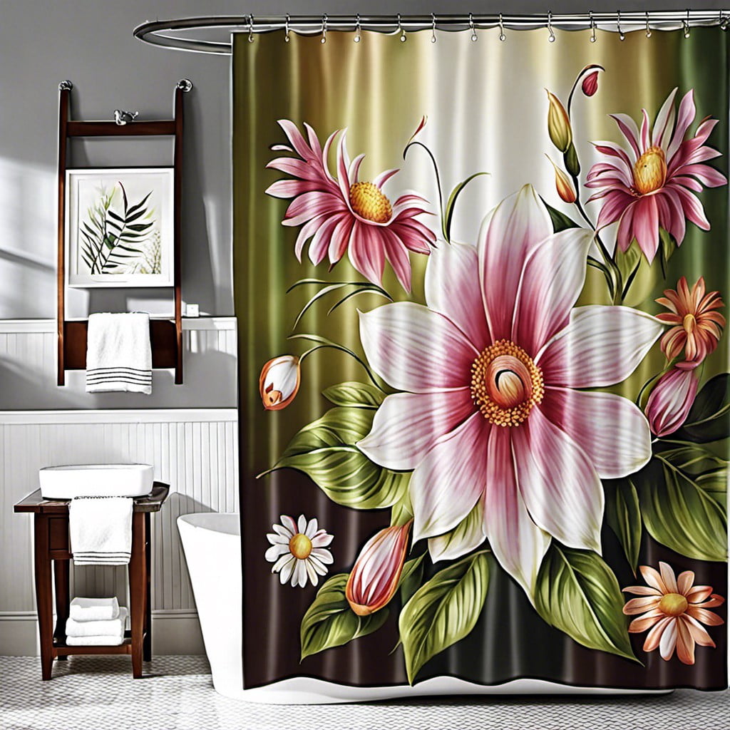 floral print curtain