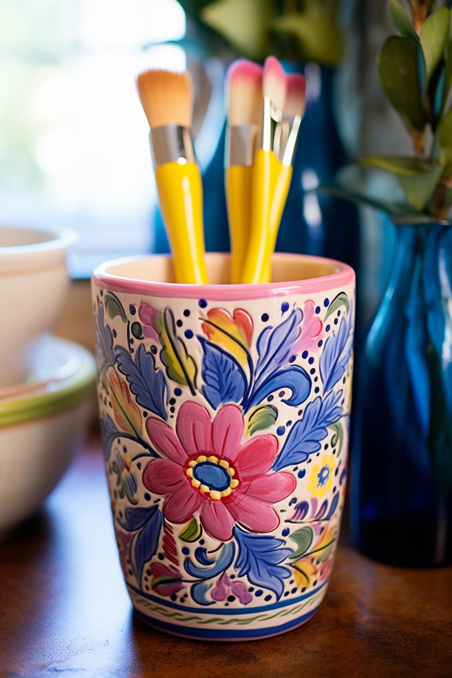 floral toothbrush holders