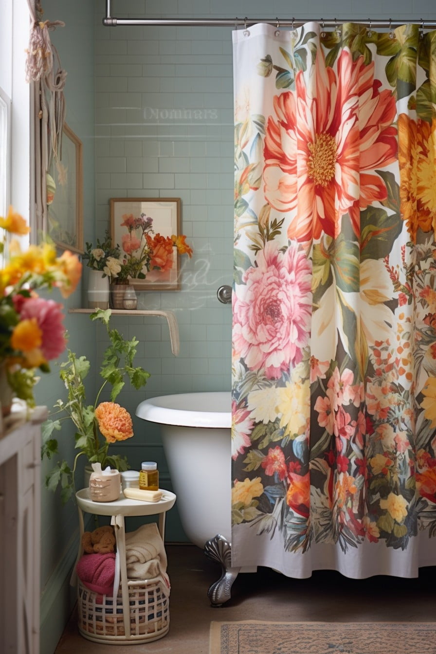 flower patterned shower curtains