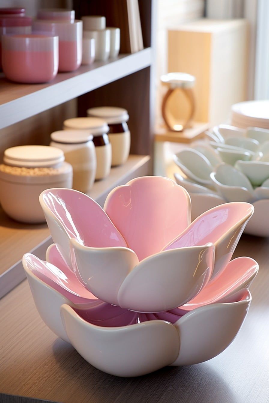 flower shaped storage containers