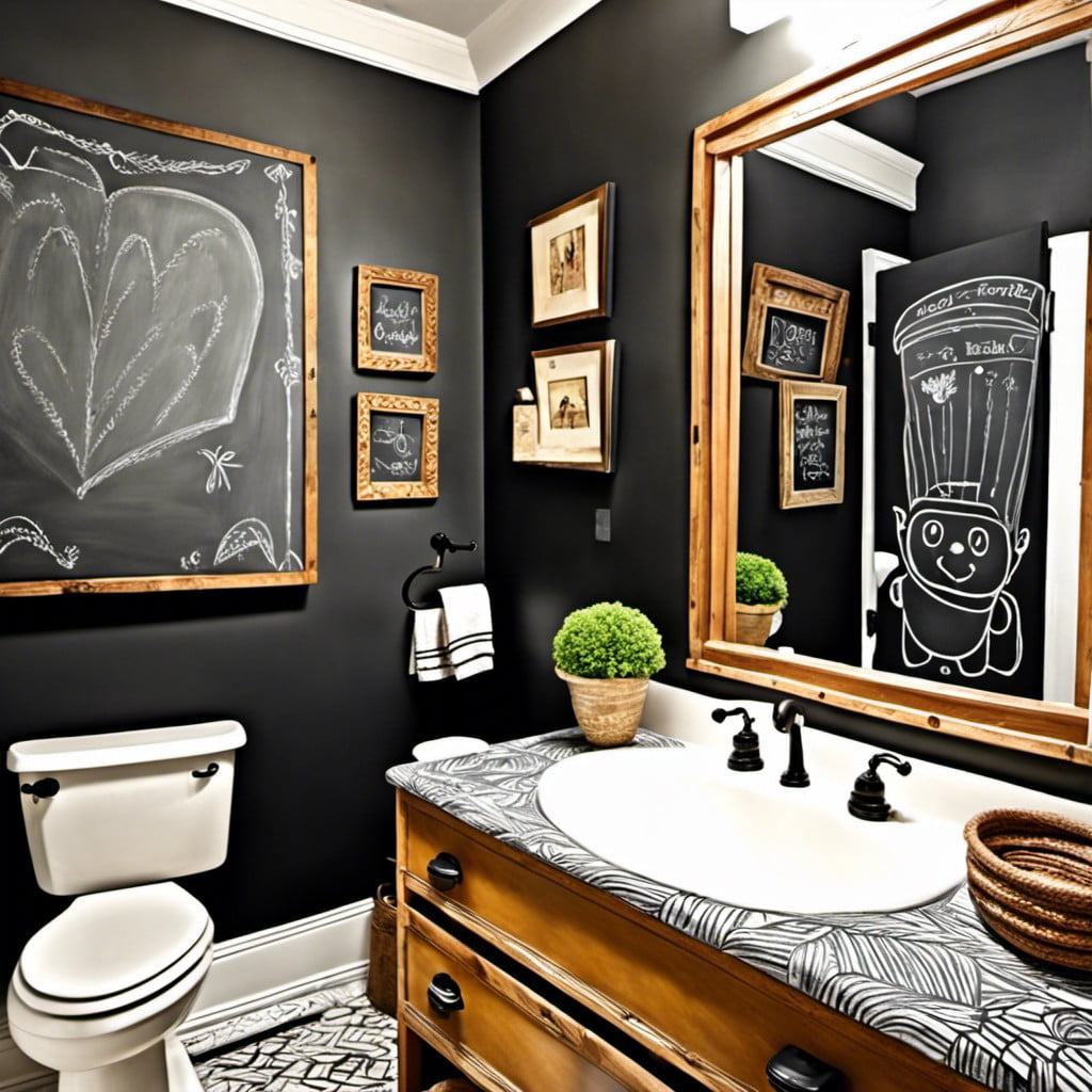 full chalkboard paint bathroom for a complete artistic freedom