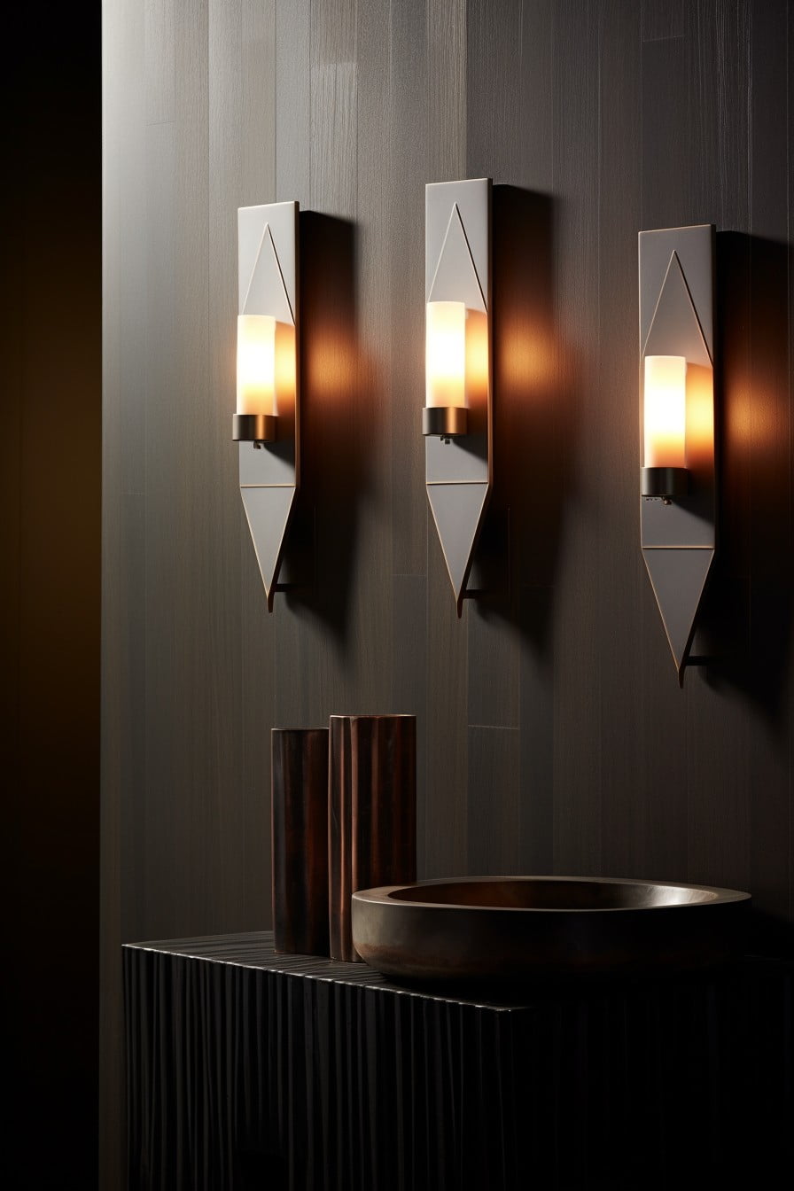 geometric metal sconces