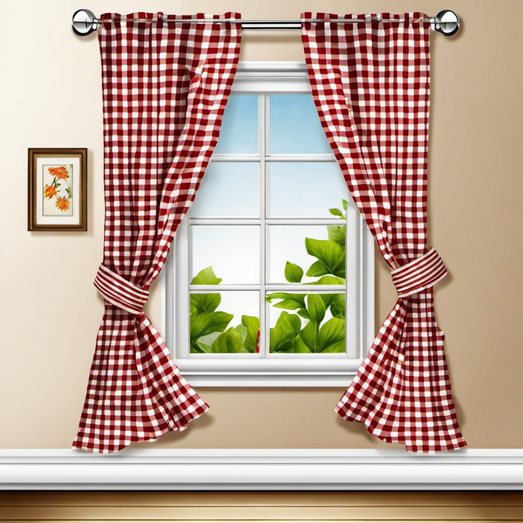 gingham print curtains