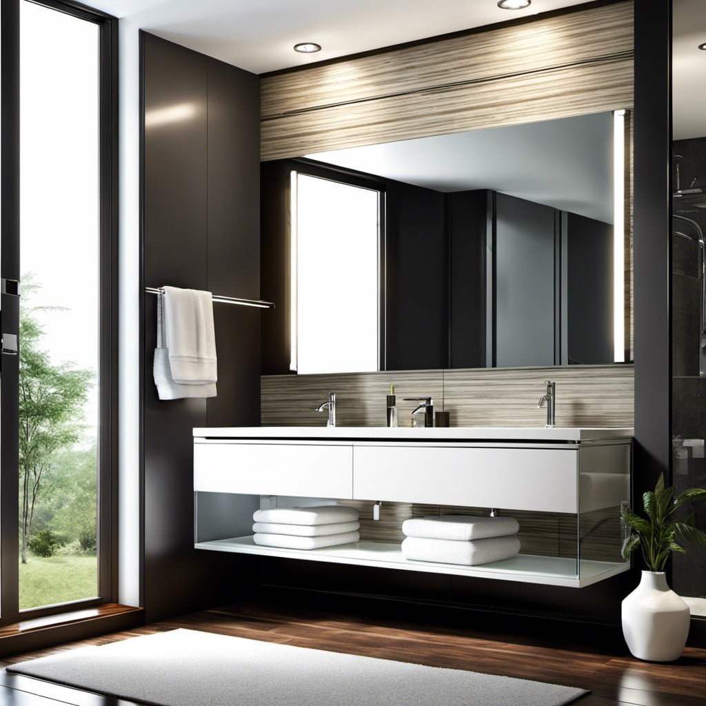 glass topped vanity for a sleek look