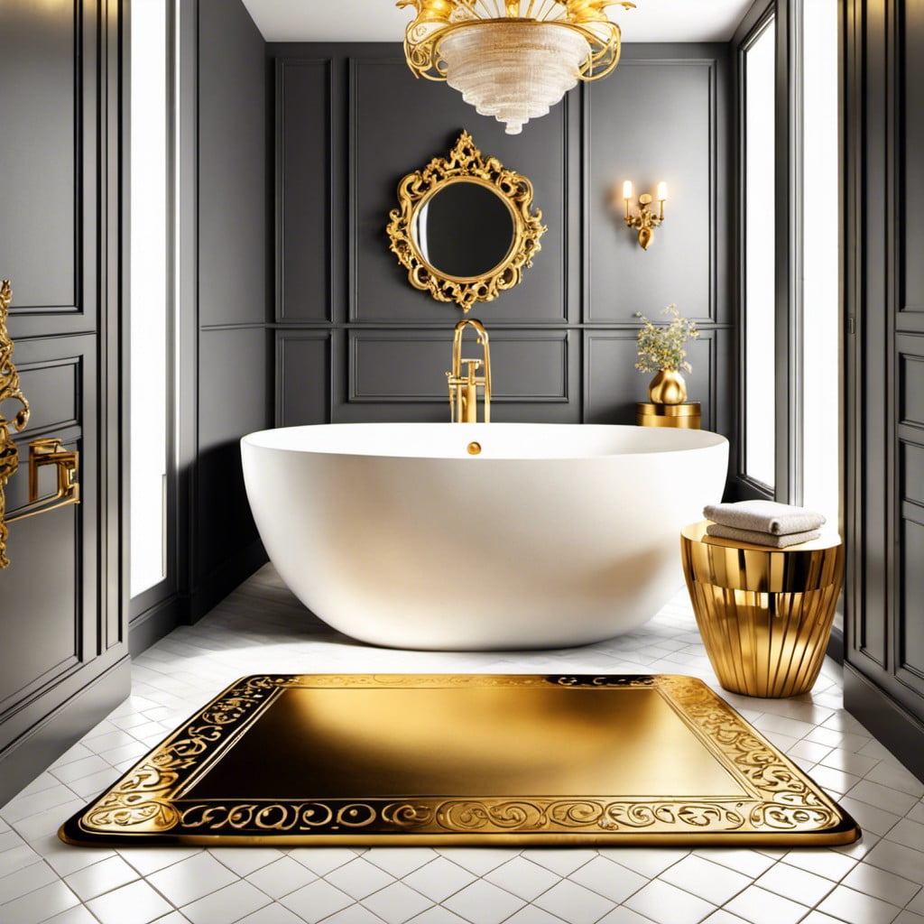 gold bath mats