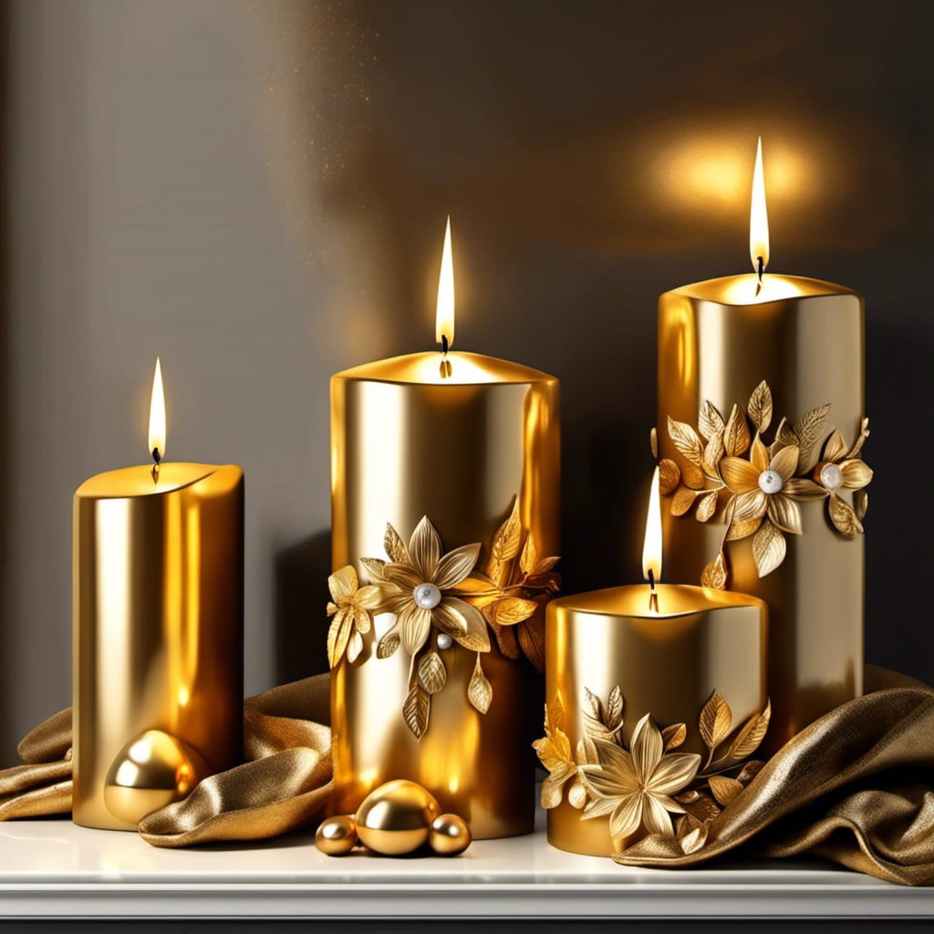 gold decorated candles