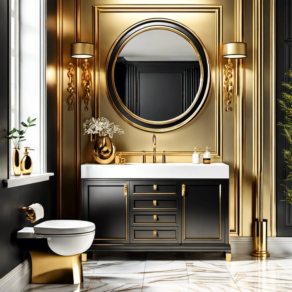 gold faucet and fixtures